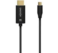 Aisens Câble de conversion A109-0711/ USB Type-C mâle/ HDMI 8K mâle/ Jusqu'à 27W/ 6000Mbps/ 1m/ Noir
