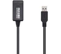 Aisens - câble d'extension usb 3.0 avec amplificateur, type a/m-a/h, noir, 5,0m
