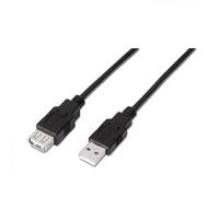 AISENS Câble USB 2.0, Type A/M-A/H, Noir, 1,8 m