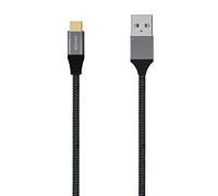 Aisens Câble USB A107-0631 USB 3.1 Gen2 10 Gbps 3 A aluminium USB-C mâle vers USB-A mâle Gris 1 m