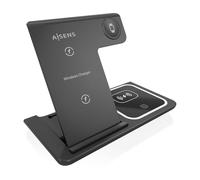 AISENS Chargeur sans Fil USB C 3 en 1 de 15 W pour téléphone Portable Apple Watch Ariculaires avec étui de Charge Blanc