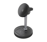 AISENS Chargeur sans fil USB-C 4 en 1 de 15 W pour téléphone portable, Apple Watch, écouteurs avec étui de charge, noir