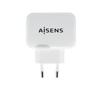 Aisens Chargeur USB 17W 5V/3.4A - 2xUSB avec Contrôle AI - Couleur Blanche