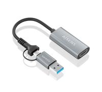AISENS Convertisseur Aluminium USB A USB C vers HDMI 1080P 60 Hz USB A M USB C M HDMI H Gris 15 cm