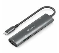AISENS Docking USB Tipo-C ASUC-7P025-GR- 1xHDMI- 3xUSB- 1xUSB Tipo-C PD- 1xLector Tarjetas- Gris