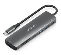 AISENS Docking USB Tipo-C ASUC-7P026-GR- 1xHDMI- 2xUSB- 1xUSB Tipo-C - 1xUSB Tipo-C PD- 1xLector Tarjetas- Gris