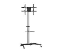 AISENS FT86TRE-197 Support de Sol avec Roue Plateau DVD pour Moniteur/TV jusqu'à 50 kg 37"-86"