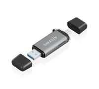 AISENS Lecteur de cartes SD, Micro SD, MMC, RS-MMC, MMC Micro, USB-A et USB-C, gris