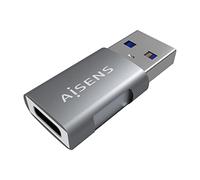 Aisens Mini Adaptador USB 3.2 Gen2 a USB -C Macho/Hembre Gris
