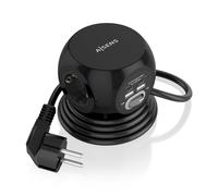 AISENS Multiprise Multifonction avec 3 Prises + 2 x USB-C. 2 x USB-A. 1,4 m. Noir