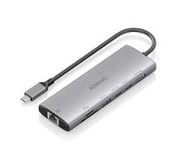 AISENS Station d'accueil USB Type ASUC-7P032-GR- 1xHDMI- 1xUSB- 2xUSB Type-C- 1xRJ45-1xLector Tarjetas- Gris