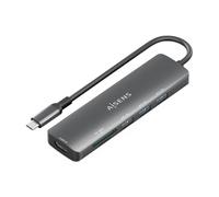 AISENS Station d'accueil USB Type-C ASUC-6P024-GR- 1xHDMI- 3xUSB- 1x lecteur de cartes - Gris