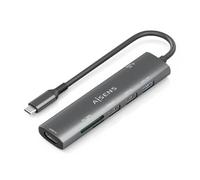 AISENS Station d'accueil USB Type-C ASUC-7P025-GR- 1 x HDMI- 3 x USB- 1 x USB Type-C PD- 1 x lecteur de cartes - Gris