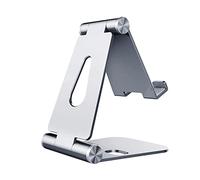 AISENS Support de Bureau Taille M réglable (2 pivots) pour téléphone Portable/Tablette. Argent