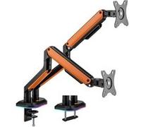 Aisens Support de table de jeu professionnel RGB - Rotatif et inclinable - Acier haute résistance - Éclairage d'ambiance - Compatible Vesa - Charge maximale 9 kg - Système de gestion des câbles - Coul