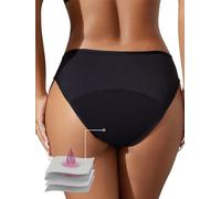Aiseyi Bas de bikini menstruel, pour les femmes et les filles à flux léger, à 4 couches, anti-fuite, noir, culotte, maillot de bain, pour la natation, xl, XL