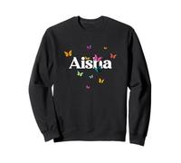Aisha - Joli prénom de Fille avec des Papillons colorés Sweatshirt