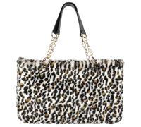 Aisi Sac à main fourre-tout en fausse fourrure pour femme Grande capacité Sac à bandoulière en peluche, léopard, 1