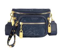 Aisi Sac banane en cuir pour femme, sac à bandoulière, plusieurs poches, sac de poitrine, bleu, Taille unique, Sac banane tendance