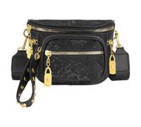 Aisi Sac banane en cuir pour femme, sac à bandoulière, plusieurs poches, sac de poitrine, Noir , Taille unique, Sac banane tendance
