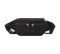 Aisi Sac banane tendance en velours côtelé pour femme - Sac banane décontracté pour voyage - Sac à bandoulière - Sac de sport, Noir , Taille unique, Sac banane tendance