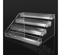 AISIDERK Présentoir rehausseur en acrylique de 30,5 cm - Étagère à 4 niveaux en acrylique transparent, double face utilisable, organisateur de maquillage, organisateur de parfum, étagères en acrylique