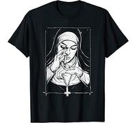 Aisili Funny Unholy Nun T-Shirt Black L