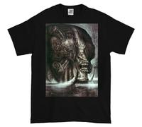 Aisili HR Giger Artwork Alien T-Shirt Full Sizes to 3XL Black XL