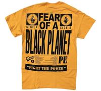 Aisili Public Enemy Men's Officially LicenUjGd Fight The Power T-Shirt Orange L