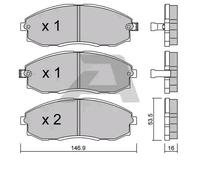 AISIN BPHY-1902 Plaquettes de frein