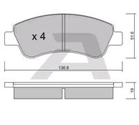 AISIN BPPE-1005 Plaquettes de frein