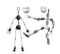 AISINILALAO 13cm,DIY Stop Motion Armature Kits Marionnette en Métal12cm-20CM Animation Stop Motion avec Mains Et Crâne pour Animation Stop Motion & Clay Maker