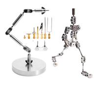 AISINILALAO 13cm, Kit d'Animation en Stop Motion - Kit d'Armature DIY avec Bras de Structure en Acier Inoxydable pour Figurines, 6 Connecteurs pour Un Meilleur Soutien des Mouvements