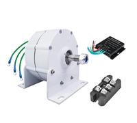 AISINILALAO 220v, Générateur à Aimant Permanent Haute Puissance 3 Phases 16000W sans engrenage pour énergie éolienne, Turbine hydraulique et systèmes Hybrides Solaire-éolien (Blanc, avec Base)