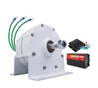 AISINILALAO 220v, Générateur à Aimant Permanent triphasé AC Silencieux 3000W, avec Base 12V 24V 48V 220V, kit d'éolienne sans engrenage Portable pour éolienne et Turbine hydraulique (Blanc)