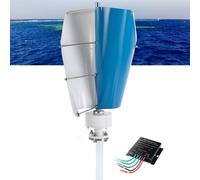 AISINILALAO 24V,Générateur Maglev à axe Vertical d'éolienne 12000W, générateur d'énergie à 2 pales 220V 24V 48V avec contrôleur de Charge Hybride Éolienne Verticale à Usage Domestique