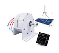 AISINILALAO 48v, Générateur éolien sans engrenage à Aimant Permanent 12V/24V/48V - Kit Complet 14000W avec contrôleur, pour Vie Hors réseau, Ferme, Cabine isolée (Blanc)