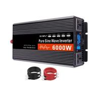 AISINILALAO 6000W 12V/24V/48V/60V Pure Sine Wave Inverter Convertisseur DC 72V À 220V AC Inverteur De Puissance De Voiture avec Écran LED, 2 Prises pour RV, Camping, Camion Et Maison,60v to 110v