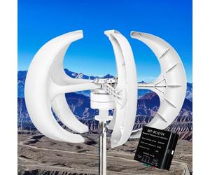 AISINILALAO 6000W 5 Lames éoliennes Verticales avec contrôleur, 12V 24V 48V pour la Maison à Basse Vitesse du Vent Démarrer sans Bruit Petite éolienne,48v