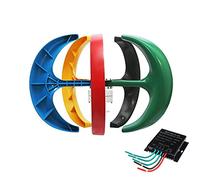 AISINILALAO Éolienne à axe Vertical de 20000 W à démarrage Lent, kit de générateur éolien hélicoïdal 12V/24V avec contrôleur MPPT, éolienne spiralée à 5 pales pour Maison, Ferme,12v