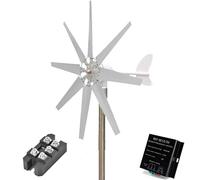 AISINILALAO Générateur d'éolienne à Faible Bruit 20000W, 12V-220V Générateur d'éolienne Vertical Portable Kit d'éolienne 3 Phases AC à Faible Bruit avec contrôleur MPPT,12v