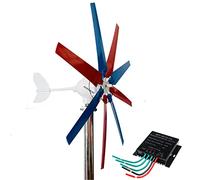 AISINILALAO Générateur d'éolienne à Faible démarrage de 20000W, 12V 24V 48V, générateur d'éolienne Verticale Portable avec contrôleur de Charge (8 pales),24v