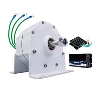 AISINILALAO Générateur d'éolienne AC/CD Blanc à Basse Vitesse, avec onduleur 5000W 220V 48V 24V 12V, alternateurs à Aimant Permanent sans engrenage pour éolienne/éolienne hydraulique (avec Socle),48v