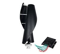 AISINILALAO Générateur Portable À Éolienne Verticale en Spirale 5000W 12V 24V 48V 220V AC pour Camping Énergie Gratuite avec Contrôleur Kit D'énergie Éolienne 2M/S À 2 Pales,12v