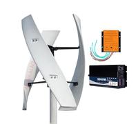 AISINILALAO Kit D'éolienne À 3 Pales Verticales 5000W, Éolienne sans Noyau De Lévitation Magnétique sans Bruit 220V 48V 24V 12V avec Contrôleur MPPT pour Systèmes D'énergie Éolienne/Solaire,48v