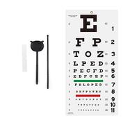 AISITESY Snellen Tableau des yeux avec autocollant de fixation 27,9 x 55,9 cm pour examens de la vue, idéal pour le bureau, l'école, la maison avec occlusion oculaire et pointeur 4 patchs de fixation