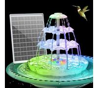 AISITIN Abreuvoir à oiseaux DIY avec fontaine solaire de 6,5 W avec | Mangeoire à oiseaux à 3 niveaux pour l'extérieur, bain d'oiseaux et fontaine solaire DIY amovible et adaptée pour le jardin