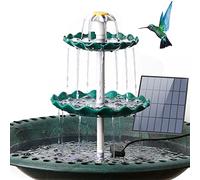 AISITIN Fontaine à faire soi-même, avec fontaine solaire de 3,5 W, à 3 niveaux, pour l'extérieur, bain d'oiseaux et fontaine solaire DIY amovible et adaptée pour le jardin, jeu d'eau (vert foncé)