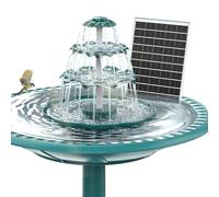AISITIN Fontaine à faire soi-même, bain d'oiseaux, avec fontaine solaire de 6,5 W, à 3 niveaux, pour l'extérieur, bain d'oiseaux et fontaine solaire DIY amovible et adaptée pour le jardin, jeu d'eau