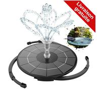 AISITIN Fontaine Solaire 3,5W - 13 Buses Rotatives/Verticales - Cordon 3m - Support Anti-Dérive - Bassin Jardin